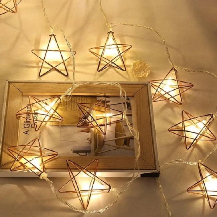 [5050-24] Rose Gold Star LED Light 10 Lamps
