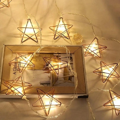 [5050-24] Rose Gold Star LED Light 10 Lamps