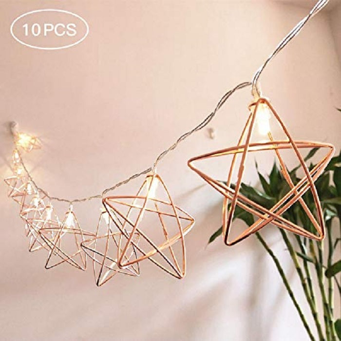 [5050-24] Rose Gold Star LED Light 10 Lamps
