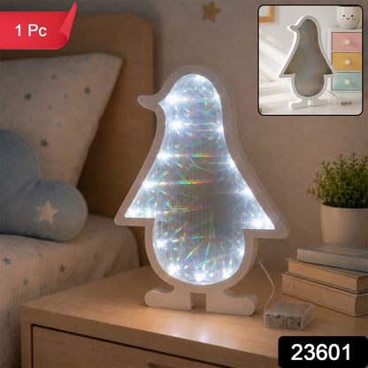 LED Penguin Infinity Mirror Light – Mesmerizing Home Decor