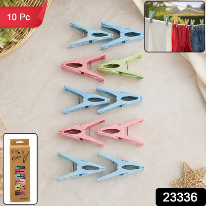 Pack of 10 plastic laundry clothes clips
