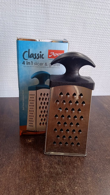 Apex Classic 4-in-1 Stainless Steel Grater & Slicer with Handle