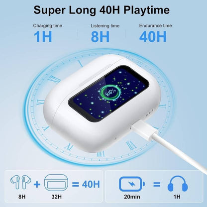 Airpods Pro 2nd generation Touch Display with Active Noise Cancellation Bluetooth Gaming  (White, True Wireless)