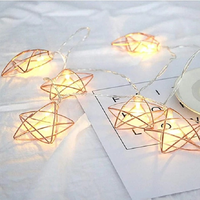 [5050-24] Rose Gold Star LED Light 10 Lamps