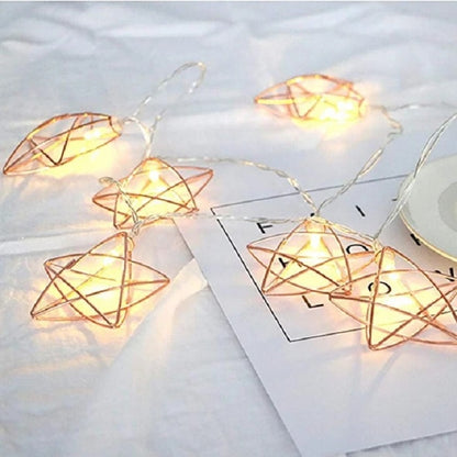 [5050-24] Rose Gold Star LED Light 10 Lamps
