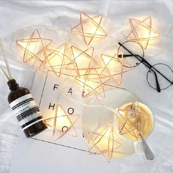 [5050-24] Rose Gold Star LED Light 10 Lamps