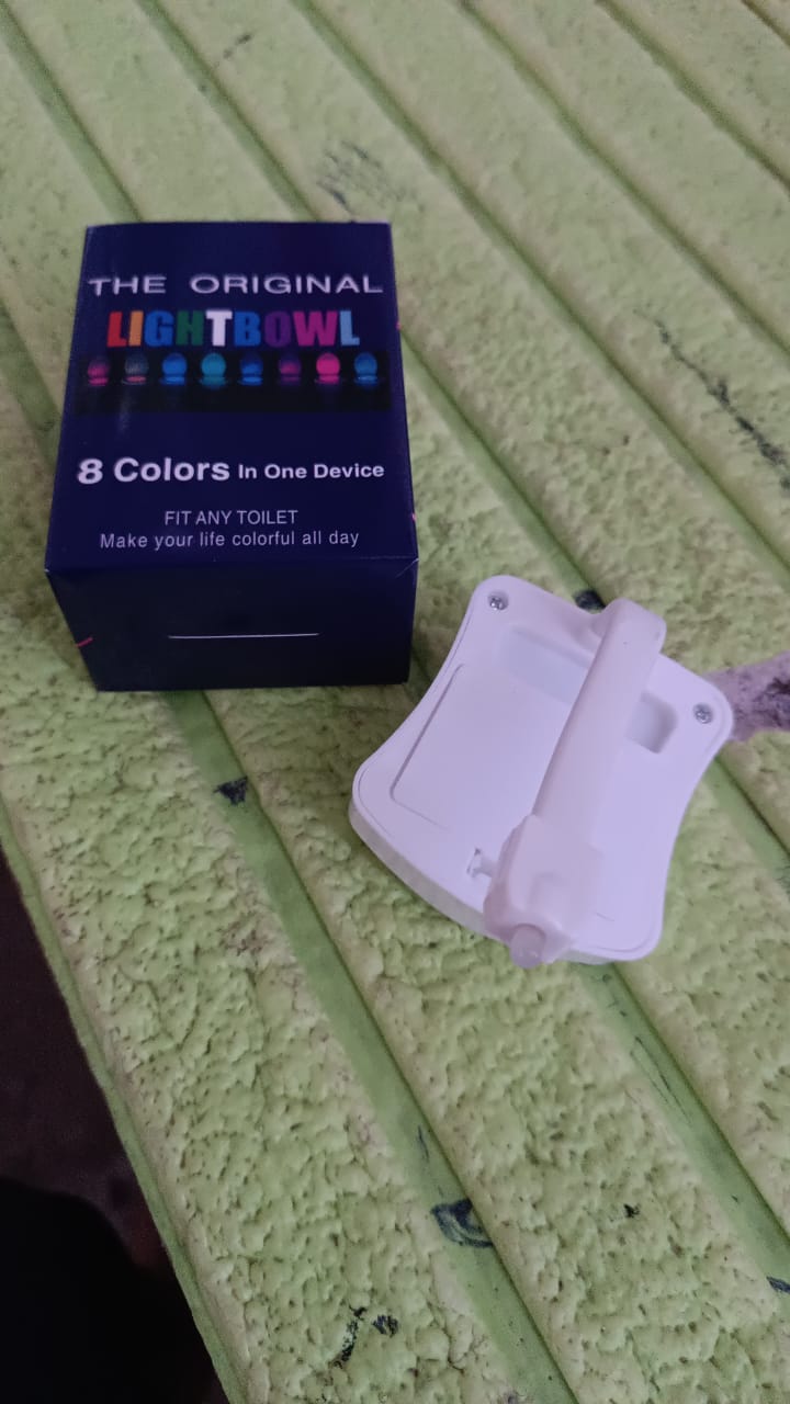 Front view of the motion sensor toilet bowl light ready for easy installation