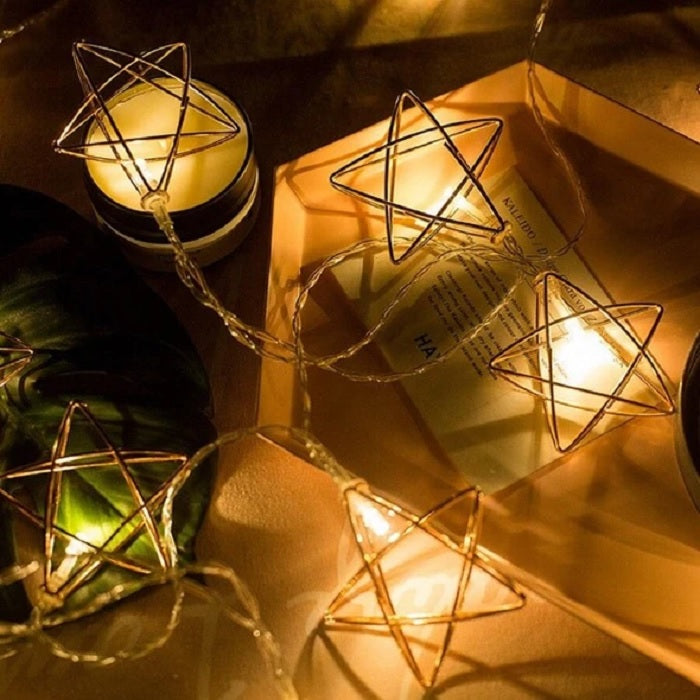 [5050-24] Rose Gold Star LED Light 10 Lamps