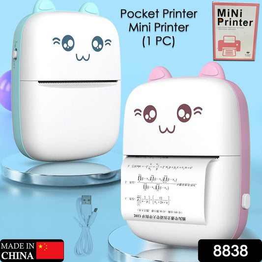 Pocket Mini Printer Mobile Phone Bluetooth Wireless Mini Thermal Printer With Android Or Ios App For Pictures Portable Smart Printer contains 1 Rolls