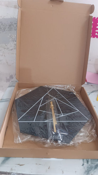 Modern Geometric Hexagon Wall Clock (1 Pc)