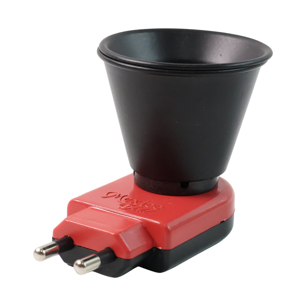 A red and black electric Kapoor Dani diffuser with a two-pin plug, isolated on a white background.