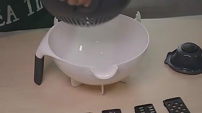 Vegetable Cutter- 7 in 1 Multifunction Magic Rotate Vegetable Cutter with Drain Basket Large Capacity