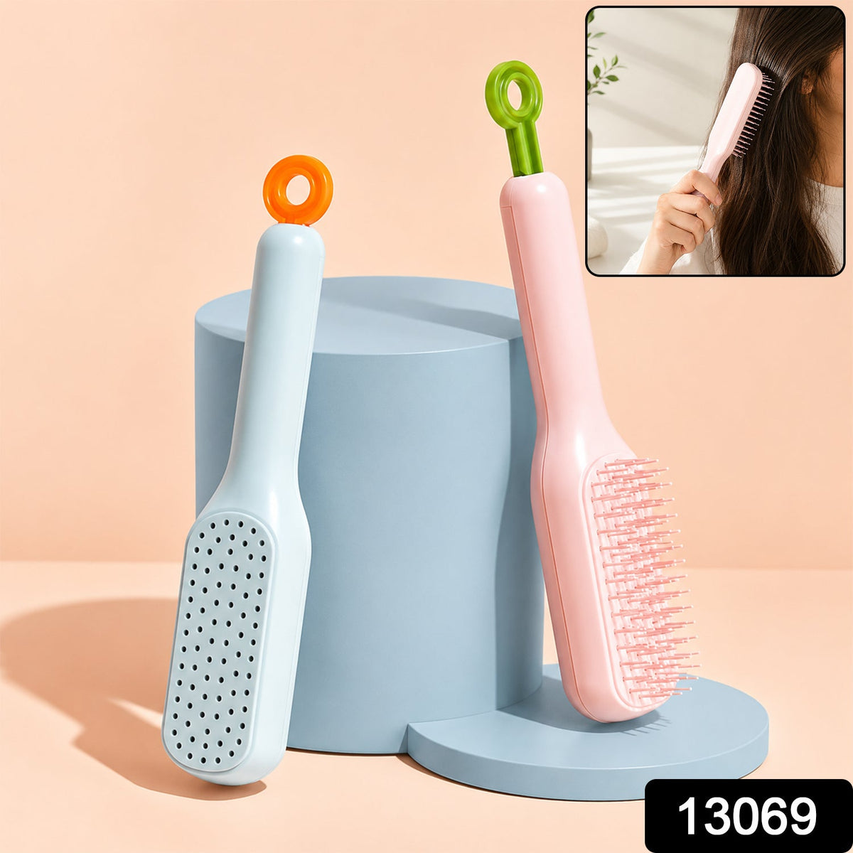 Self Cleaning Massage Comb Detangling Hair Brush for Scalp