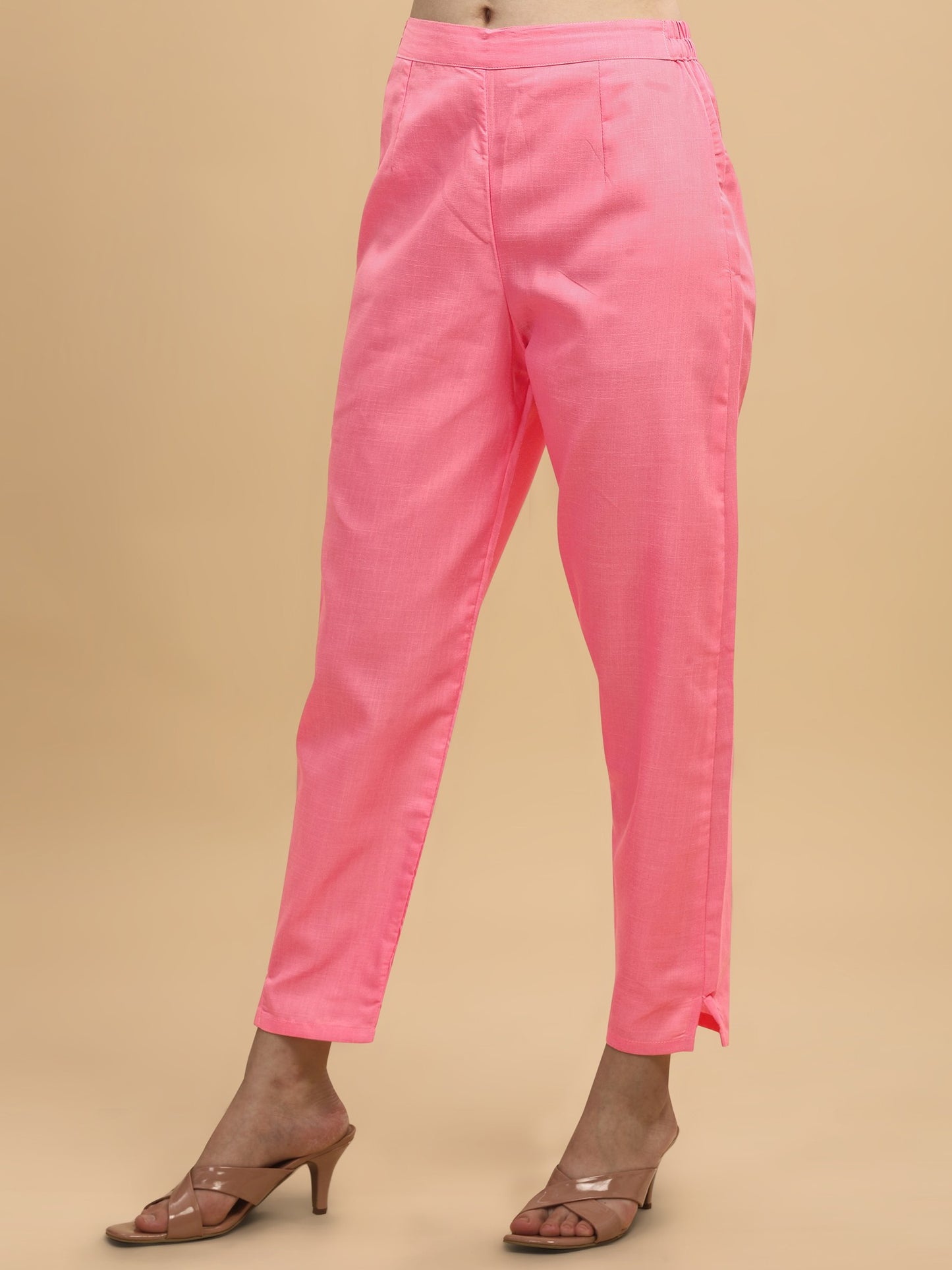 Wine Colour Slub Cotton Embroidery Casual Wear Kurta Pant Dupatta Set For Women's