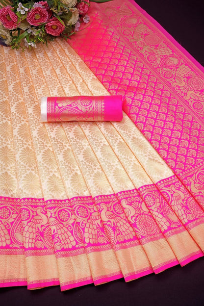 Wedding Wear Soft Lichi Silk Saree For Women's