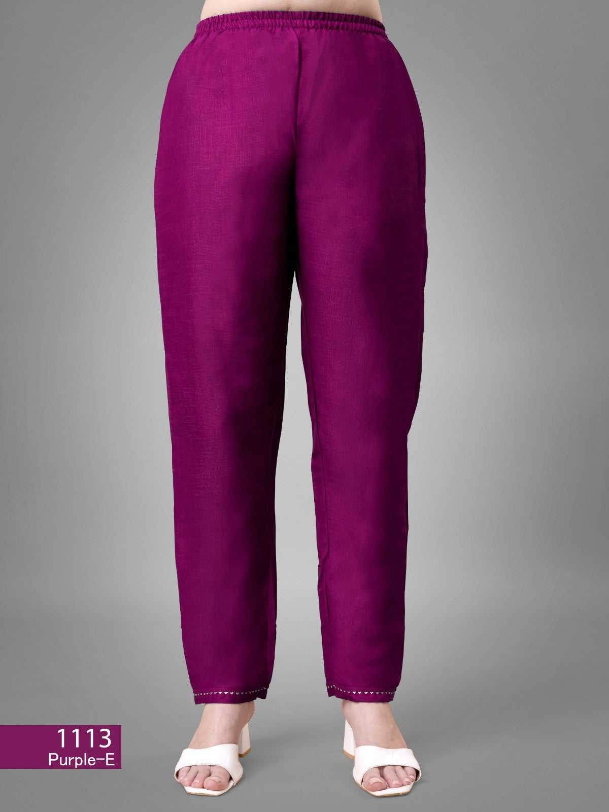 Purple  Cotton Blend Readymade Salwar Suit