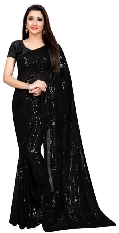 Trendy Sequins Work Georgette Saree