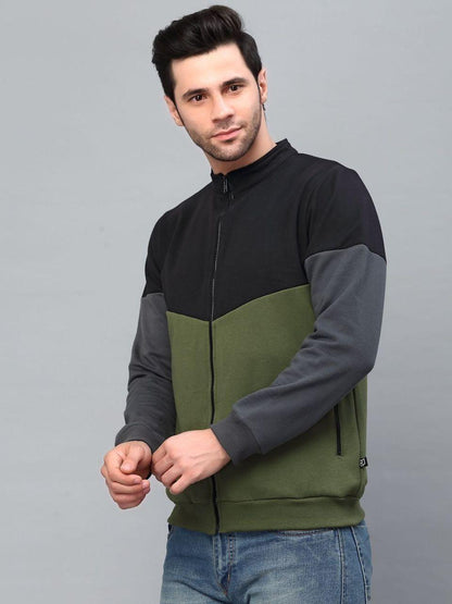 Rigo Fleece Full Sleeves Color Block Jacket