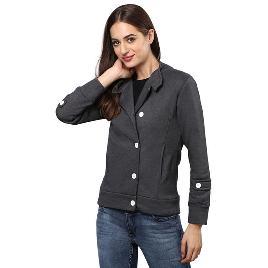 Campus Sutra Women Solid Stylish Casual Jacket