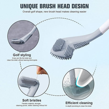 Premium Quality Toilet Brush- Wall-Mounted Long-Handled Golf Head - Buy 1 Get 1
