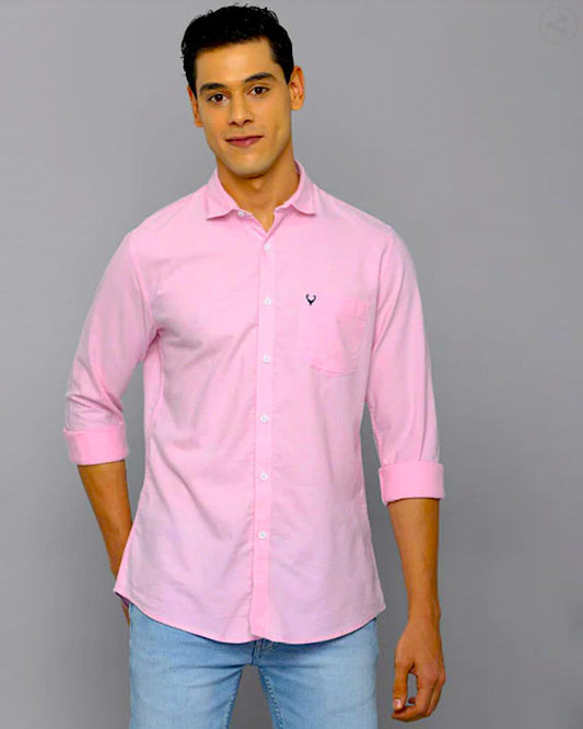 Cotton Solid Full Sleeves Regular Fit Mens Casual Shirt