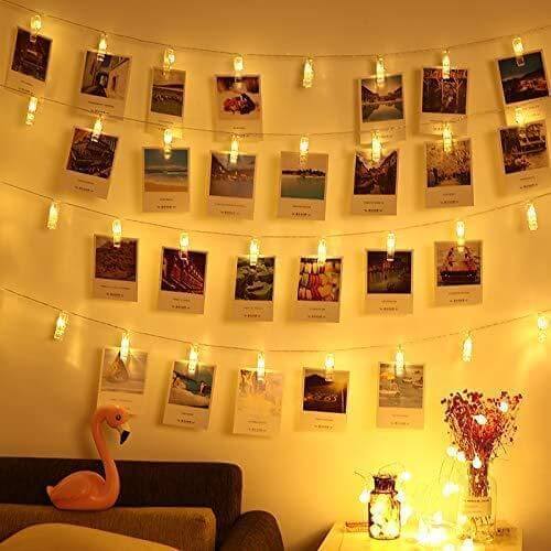 Lamps Golden Metal Leaf String LED Decorative Lights