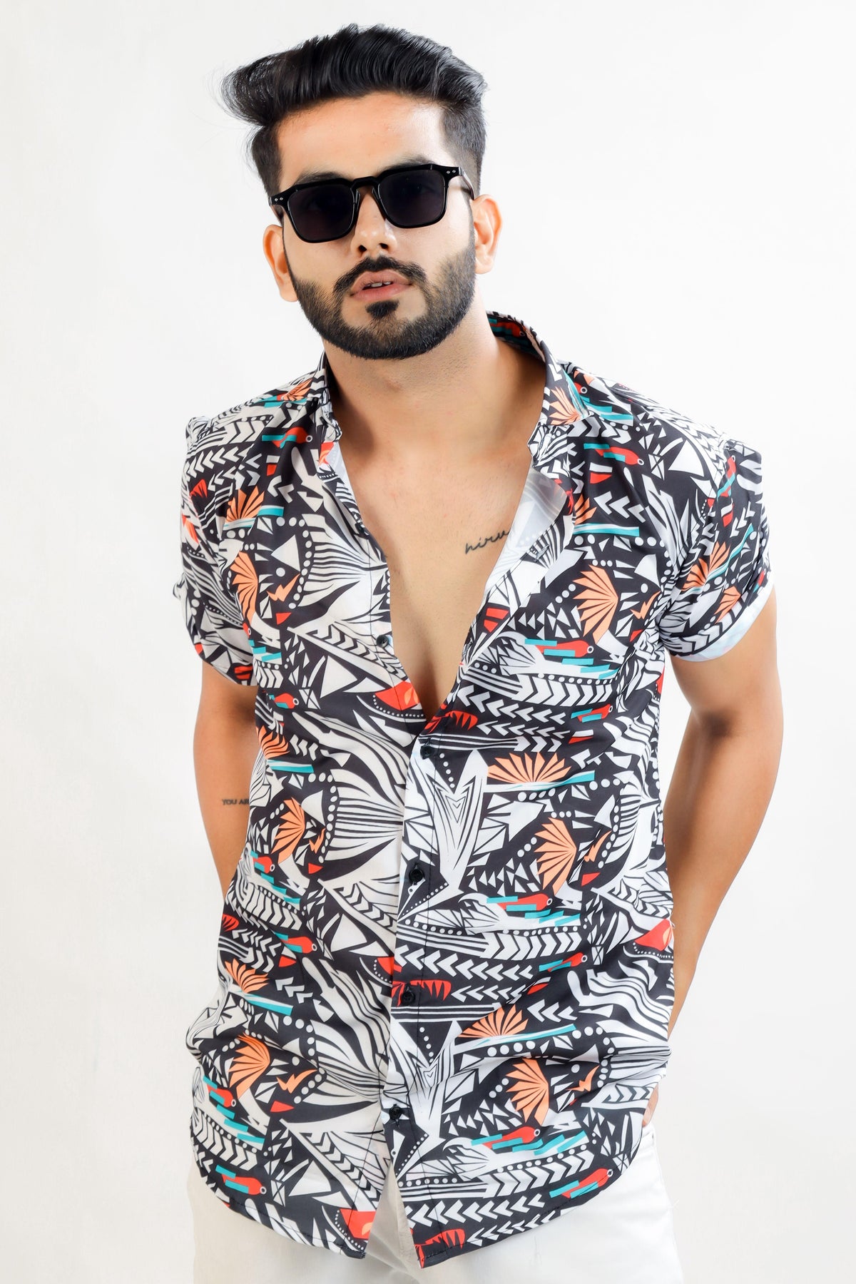 HARPITA Cotton Printed Half Sleeves Regular Fit Mens Casual Shirt