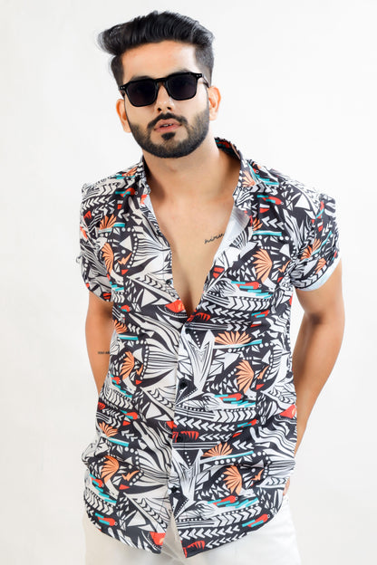 HARPITA Cotton Printed Half Sleeves Regular Fit Mens Casual Shirt