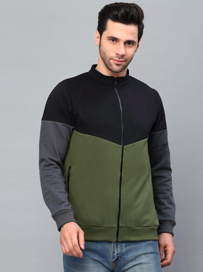 Rigo Fleece Full Sleeves Color Block Jacket