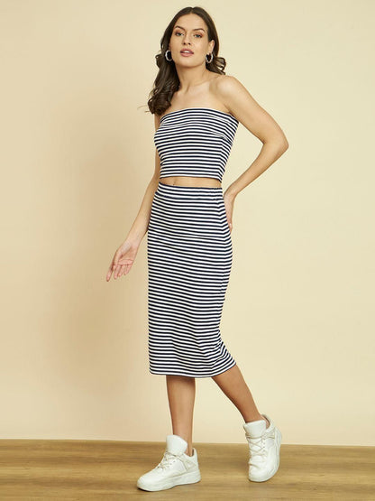 TRRENDARREST Striped Co-ord Set