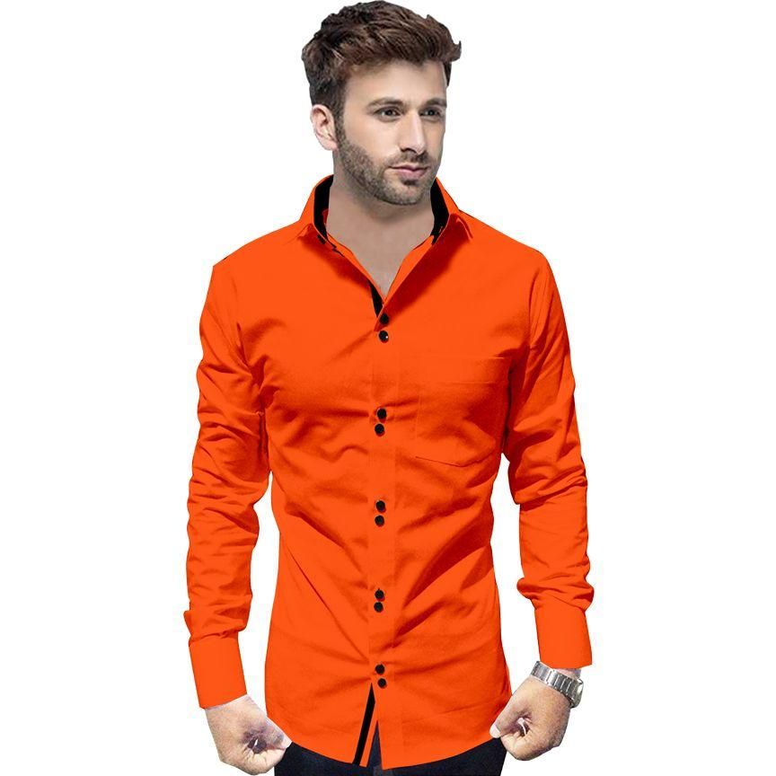 Cotton Solid Full Sleeves Slim Fit Shirt