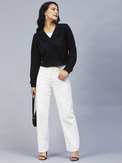 Rigo Women's Black Fleece Biker Jacket