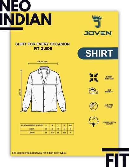 JOVEN Men's Printed Pure Cotton Full Sleeve Shirt