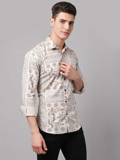 Men's Printed Cotton Blend Shirts