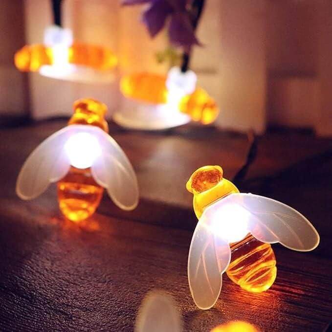 Lamps Golden Metal Leaf String LED Decorative Lights