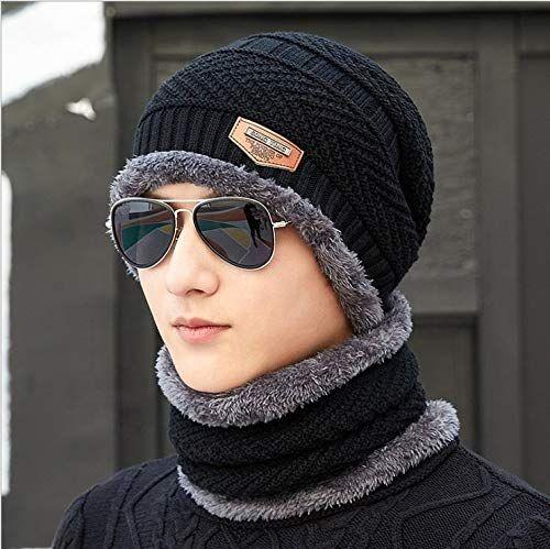 Ultra Soft Unisex Woolen Beanie Cap Plus Neck Scarf Set (Multi Color)