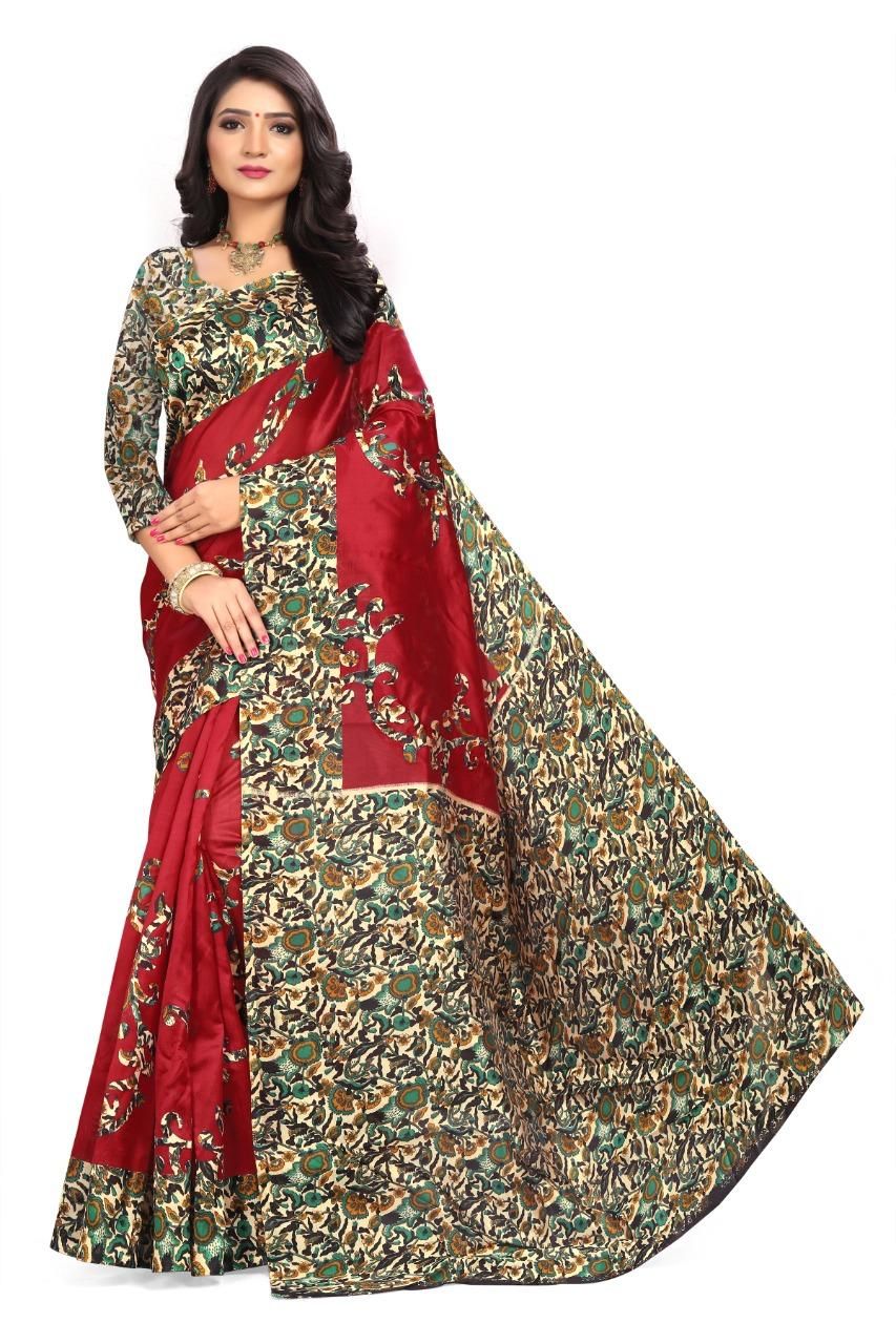 Elegant  Printed Art Silk Sarees