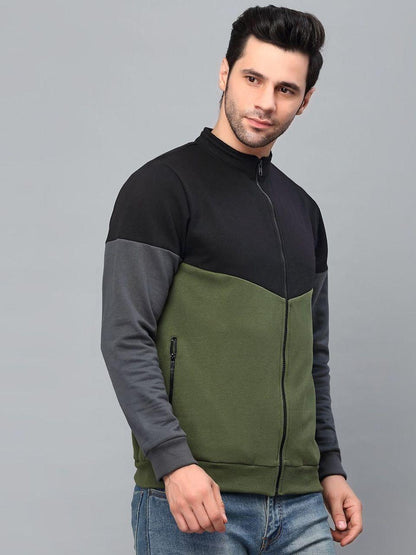 Rigo Fleece Full Sleeves Color Block Jacket
