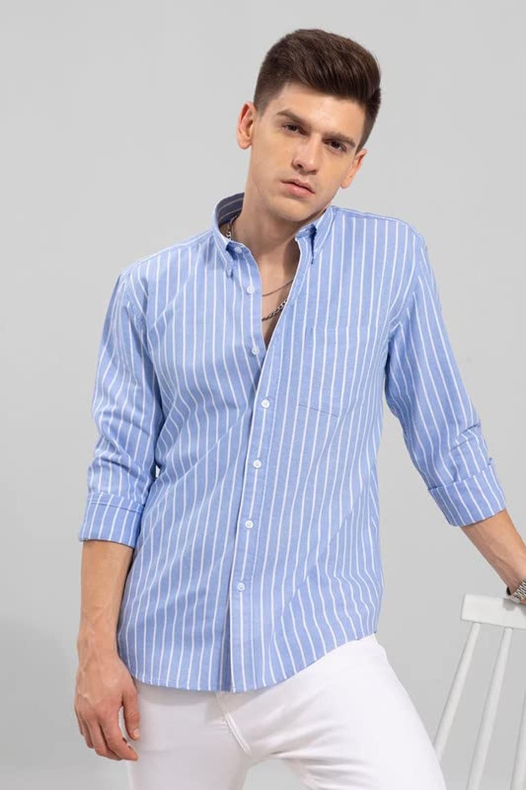 Men Regular Fit Striped Spread Collar Casual Shirt (Combo of 3)