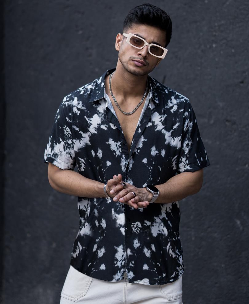 Rayon Tie & Dye Half Sleeves Regular Fit Mens Casual Shirt