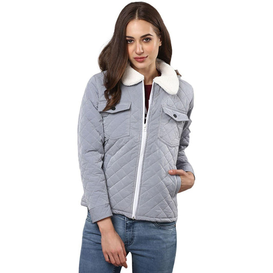 Campus Sutra Women Solid Stylish Casual Bomber Jacket
