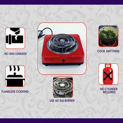 Kitchen Queen Flameless Electric Cooking Stove (Black)