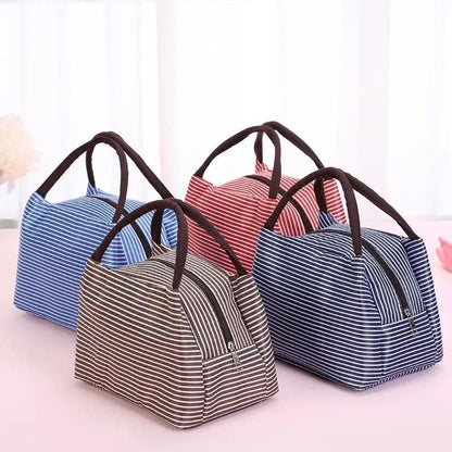 Waterproof Nylon Zipper Portable Oxford Lunch Bag for Women