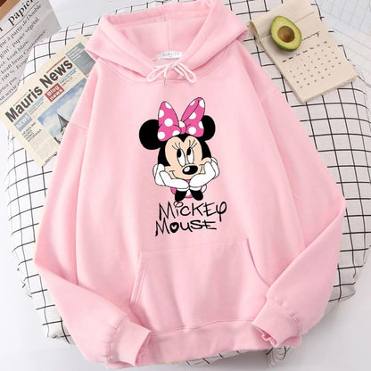 Popster Pink Printed Fleece Hoody Regular Fit Long Sleeve Womens Sweatshirt
