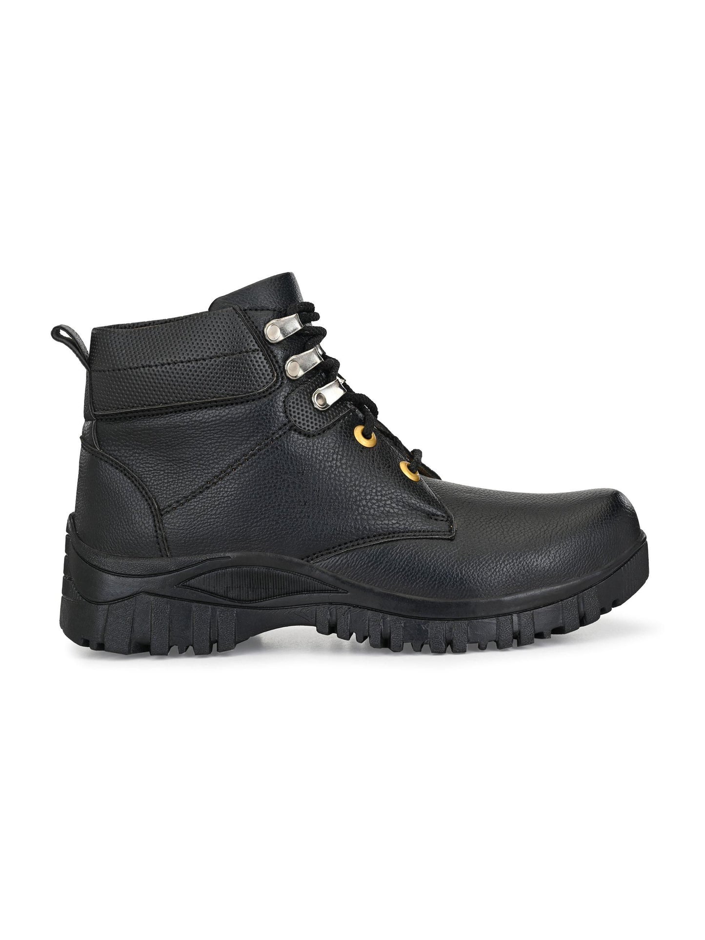Bucik Men's Black Synthetic Leather Lace-Up Casual Shoes