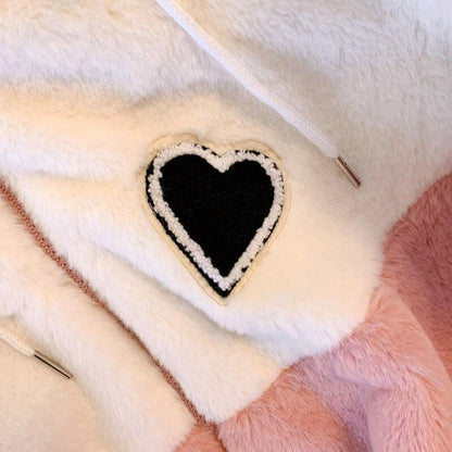 Women's Colorblock Fleece Fur Winter Jacket