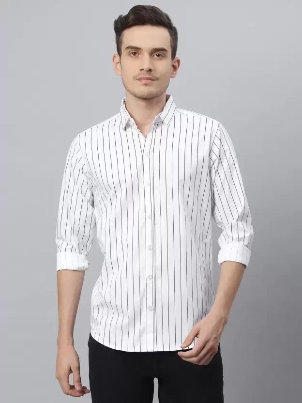 Men Regular Fit Striped Spread Collar Casual Shirt (Combo of 3)