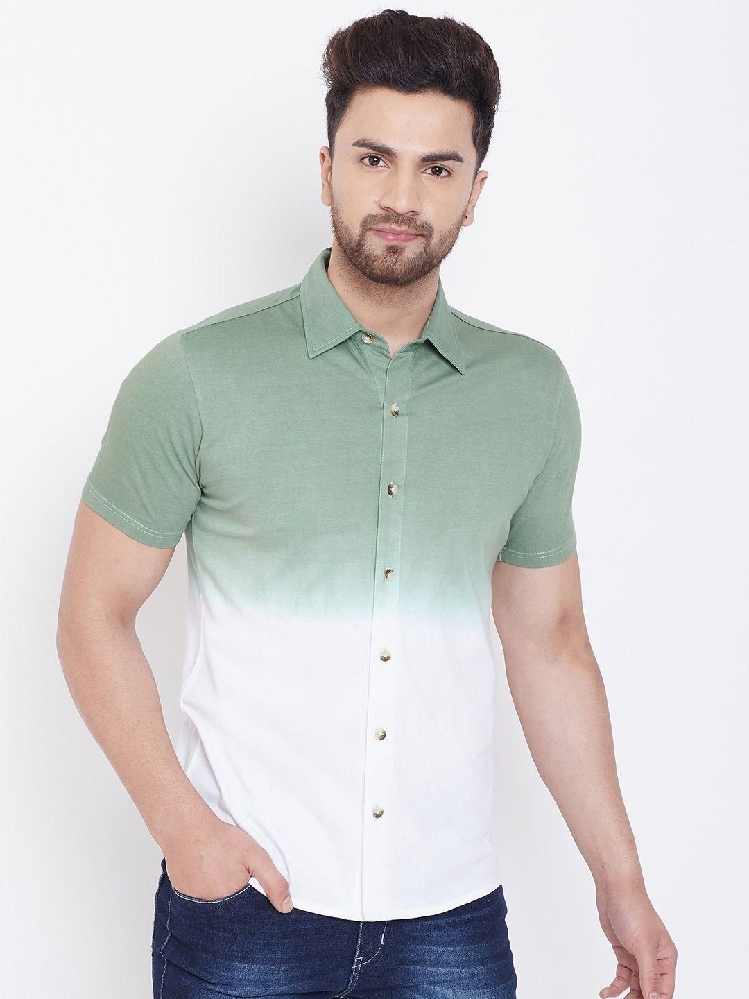 Gritstones Cotton Color Block Full Sleeves Mens Casual Shirt