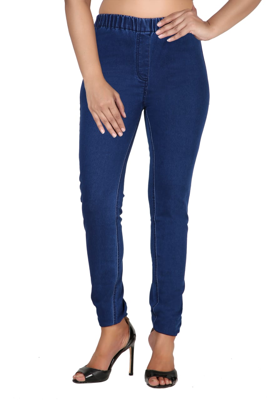 Women's Denim Lycra Solid Plus Size Jeggings