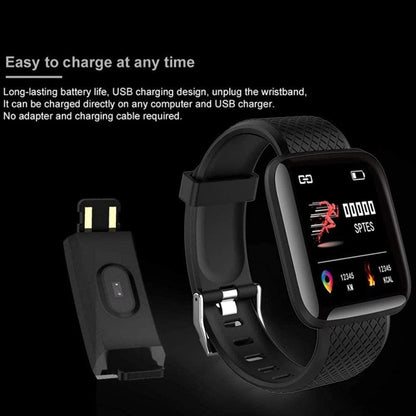 D116 Bluetooth 1.3" LED with Daily Activity Sports Watch for All Boys & Girls Wristband